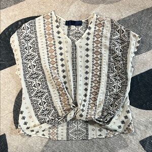 Blue Rain Bohemian Print Women’s Top - XS